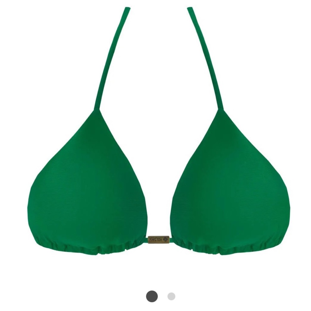 Solid Green Brazilian Triangle Bikini Top